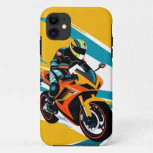 急なターンに傾く自動自転車 iPhone 11 ケース
