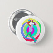 急な動きのダンスのロゴ 缶バッジ (正面&裏面)