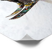 急な斜面飛んでいるを駆け抜ける大胆なスキーヤー ポスター (角)