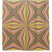 急カラフル発レトロストライプ シャワーカーテン (正面)