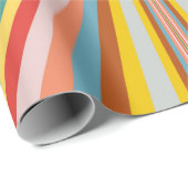 急カラフル発レトロストライプ ラッピングペーパー (ロールコーナー)