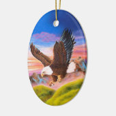 急上昇したワシの楕円形のオーナメント セラミックオーナメント (左)