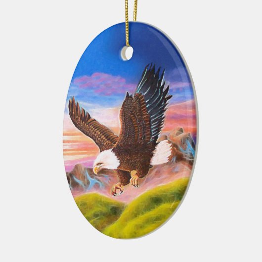 急上昇したワシの楕円形のオーナメント セラミックオーナメント (左)