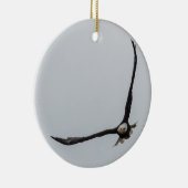 急上昇した白頭鷲の鳥飛行美しい自然 セラミックオーナメント (右)