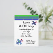 急上昇する飛行機の誕生日パーティーの招待状 招待状 (スタンド正面)