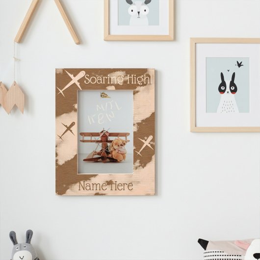 急上昇パーソナライズされた飛行機子供写真フレーム レーザー彫刻フレーム