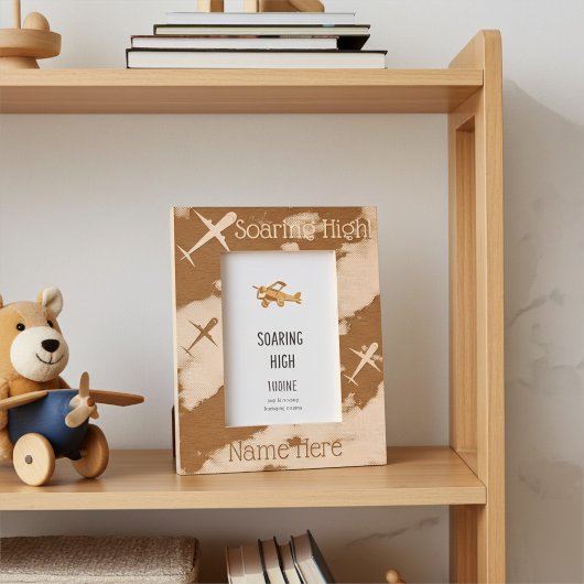 急上昇パーソナライズされた飛行機子供写真フレーム レーザー彫刻フレーム