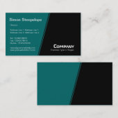 急勾配 – 暗いティール（緑がかった色）と黒 名刺 (正面/裏面)