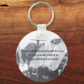 急峻な中空バンドキーチェーン – 引用文 キーホルダー (裏面)