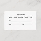 急性気にナース 予約カード (裏面)