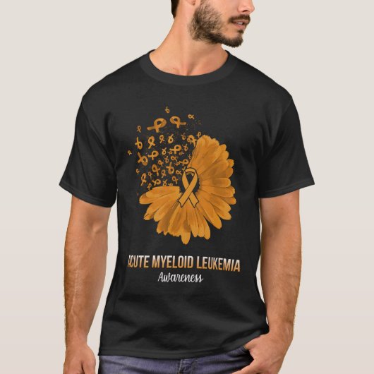 急性骨髄性白血病認識度オレンジリボン Tシャツ (正面)