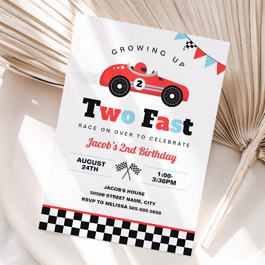 急成長!2歳のレーシングバースデー 招待状