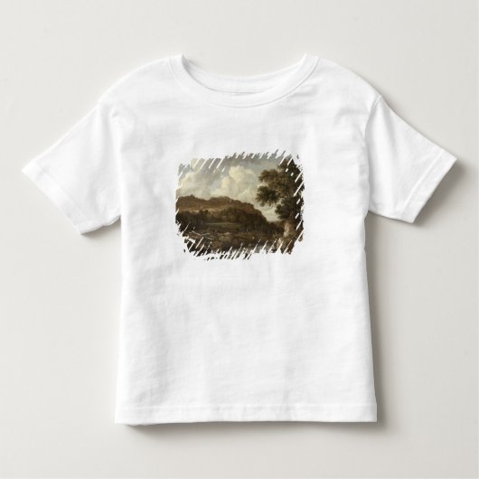 急流との山が多い樹木が茂った景色 トドラーTシャツ (正面)