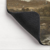 急流との山が多い樹木が茂った景色 マウスパッド (コーナー)