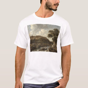急流との山が多い樹木が茂った景色 Tシャツ