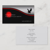 急襲のワシ、赤い点、金属効果 名刺 (正面/裏面)