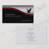 急襲のワシ、赤いswoosh、金属効果 名刺 (正面/裏面)