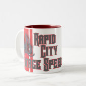 急速な都市ヴィンテージの速度-スカル踏鋤マグ ツートーンマグカップ (正面左)