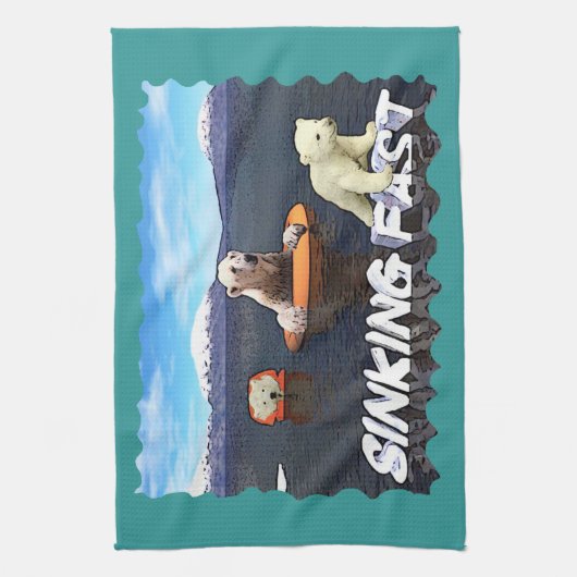 急速に沈下 キッチンタオル (縦)