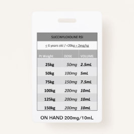 急速投与RE：スクシニルコリンRSI麻痺患者 バッジ