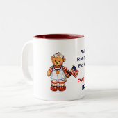 急進右翼の翼の過激主義的な愛国者のお母さんのマグ ツートーンマグカップ (正面左)