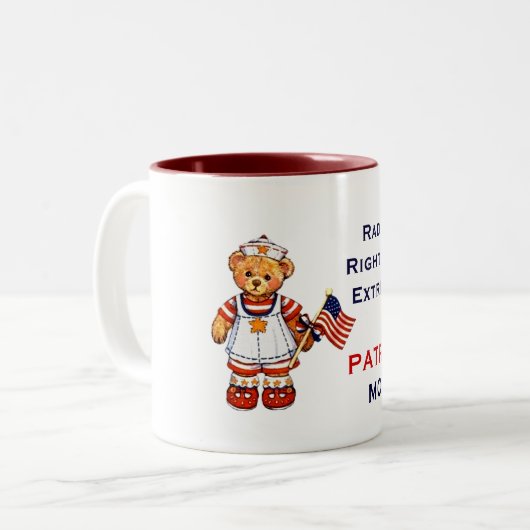 急進右翼の翼の過激主義的な愛国者のお母さんのマグ ツートーンマグカップ (正面左)