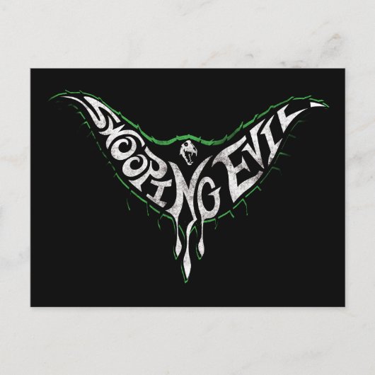 急降下する邪悪な生物のグラフィック ポストカード (正面)