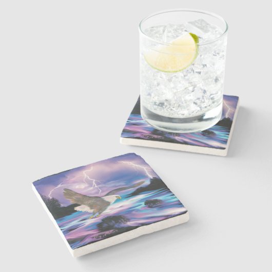 急騰するハゲのイーグルストーン・コースター ストーンコースター (横)