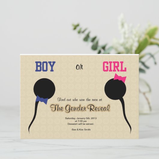 性おもしろい別開示パーティの招待状/発表 招待状 (スタンド正面)