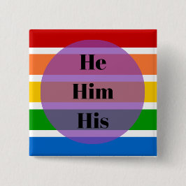 性のアイデンティティボタン -- He/Him/His 缶バッジ