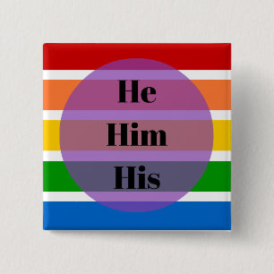 性のアイデンティティボタン -- He/Him/His 缶バッジ