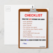 性のチェックリスト ポストカード (正面/裏面)