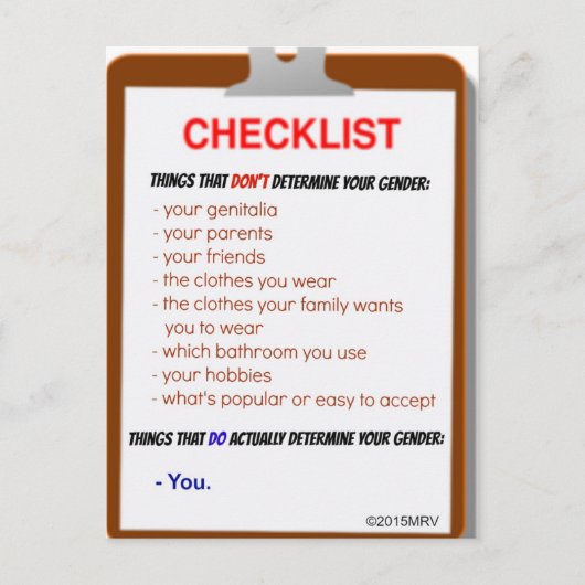 性のチェックリスト ポストカード (正面)