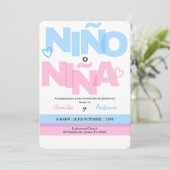 性の明スペインのらかにする招待状ボホピンクまたは青 招待状 (スタンド正面)