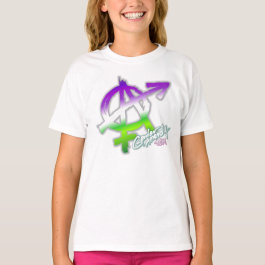 性の無秩序(前部プリント) - Genderqueerのワイシャツ Tシャツ (正面)