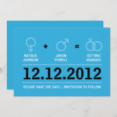 性の記号の男女の保存日付 セーブザデート (正面/裏面)