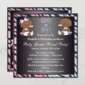 性はアフリカ系アメリカ人のベビー及びカップケーキを明らかにします 招待状 (正面/裏面)