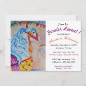 性はカラフルな回転木馬の馬のパーティーの招待を明らかにします 招待状 (正面)