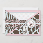 性はサファリのパーティの招待状A7を明らかにします 招待状 (正面)