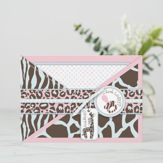 性はサファリのパーティの招待状A7を明らかにします 招待状 (スタンド正面)