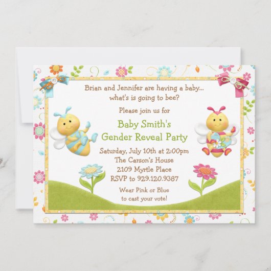 性はパーティの招待状を明らかにします 招待状 (正面)