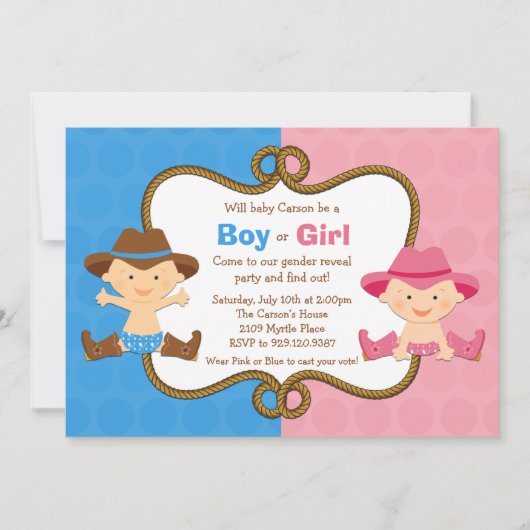 性はパーティの招待状を明らかにします 招待状 (正面)