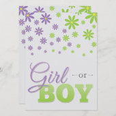 性はパーティーのデイジーの招待状を明らかにします 招待状 (正面/裏面)