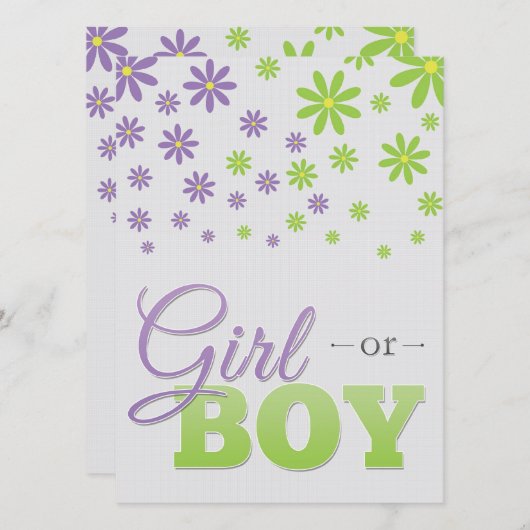 性はパーティーのデイジーの招待状を明らかにします 招待状 (正面/裏面)