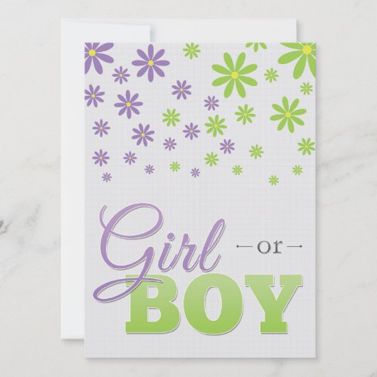 性はパーティーのデイジーの招待状を明らかにします 招待状 (正面)