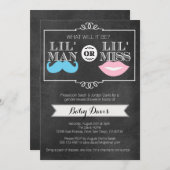 性はパーティーのベビーシャワーの招待状のチョークを明らかにします 招待状 (正面/裏面)