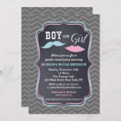 性はパーティーのベビーシャワー招待状を明らかにします 招待状 (正面/裏面)