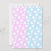 性はパーティーのベビーシャワー招待状を明らかにします 招待状 (裏面)