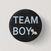 性はベビーのパーティーのカスタムなチーム男の子を明らかにします 缶バッジ (正面)