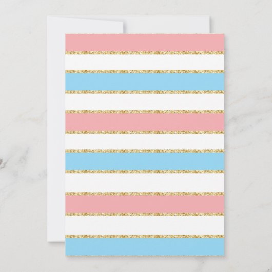 性はベビーシャワーのきらめきを少し星明らかにします 招待状 (裏面)